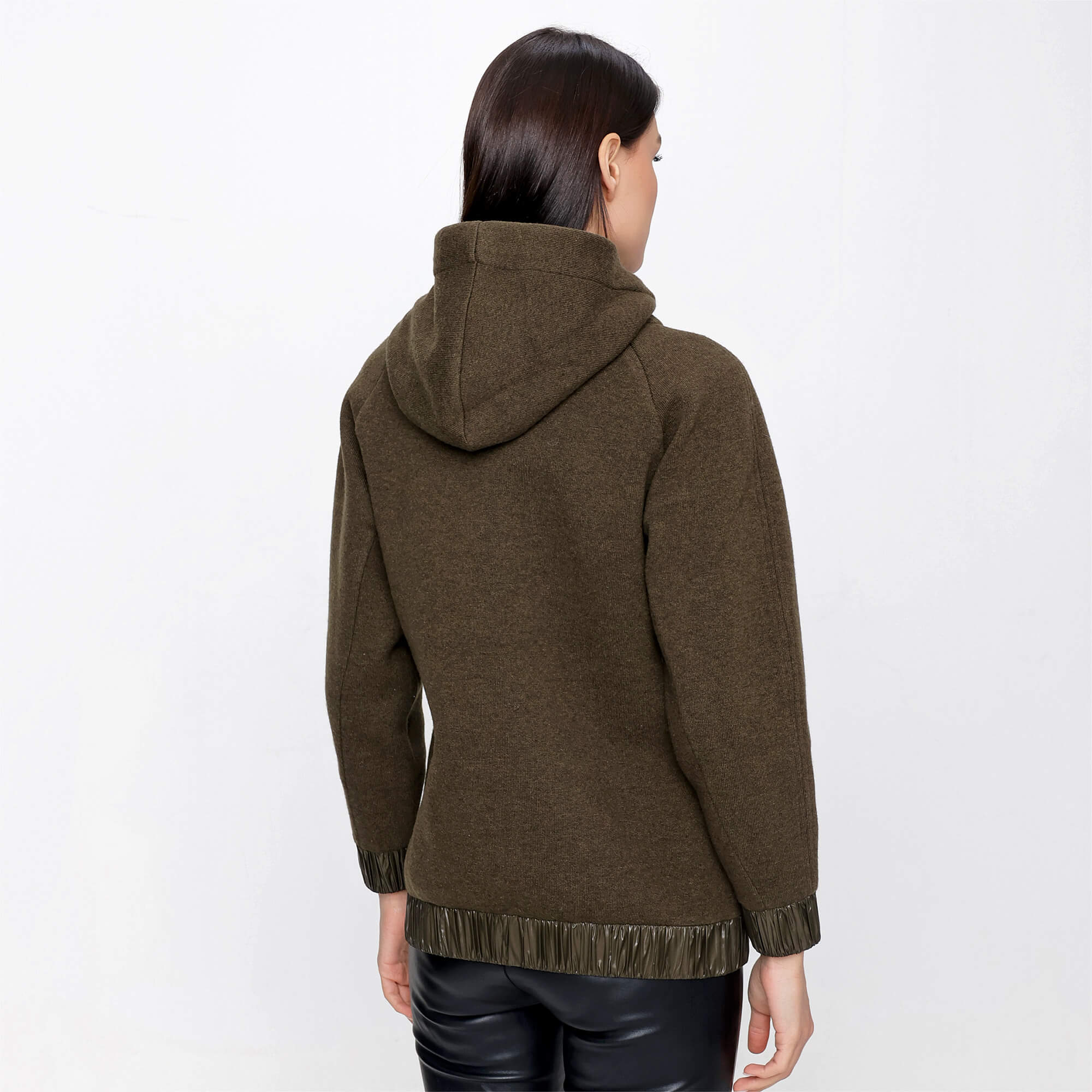 Moncler Grenoble - Khaki Polyamide & Wool Blend Quilted Hooded Maglia Sweater